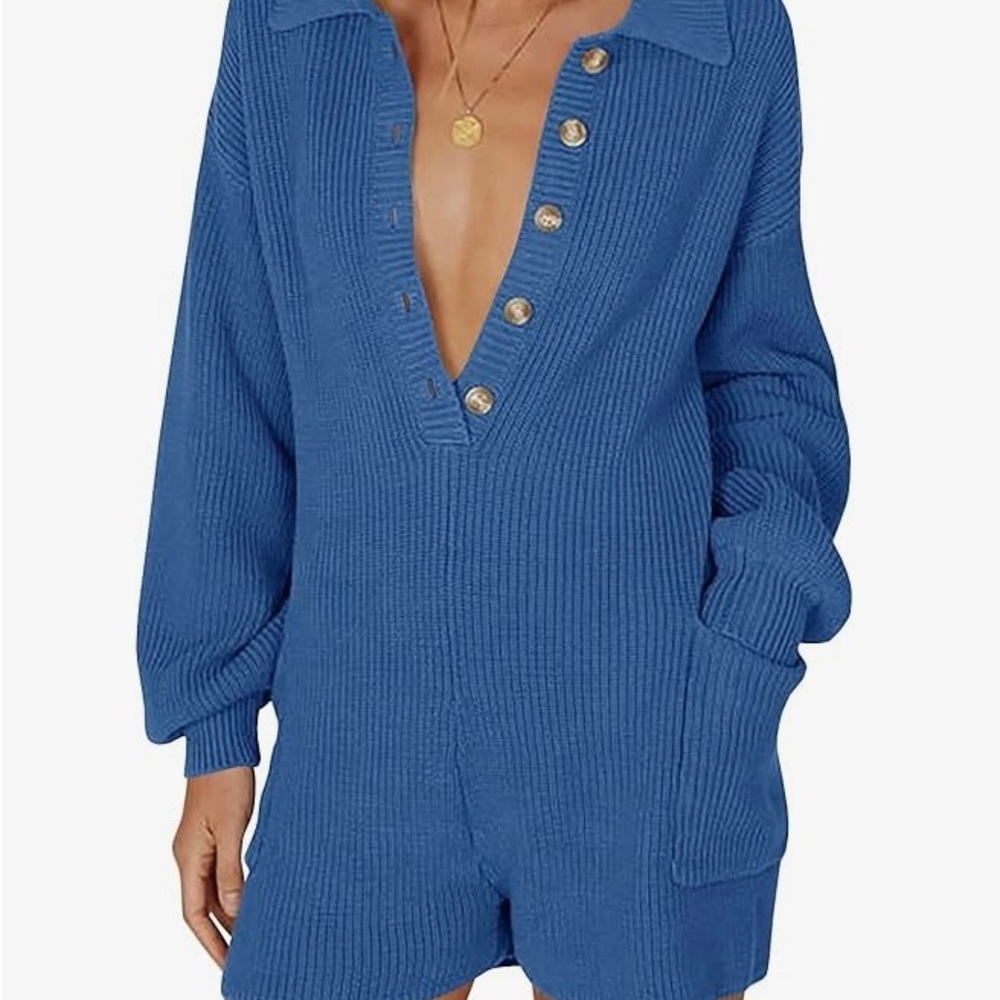 Long Sleeve Knit Sweater Romper